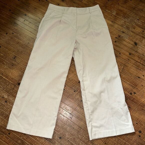 LOFT Cream Wide Leg Pants - Picture 1 of 3